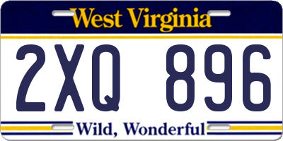 WV license plate 2XQ896