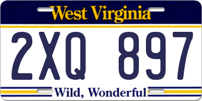 WV license plate 2XQ897