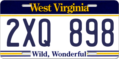 WV license plate 2XQ898