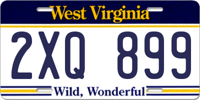 WV license plate 2XQ899