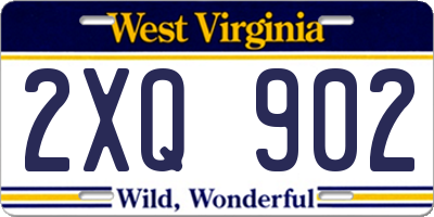 WV license plate 2XQ902