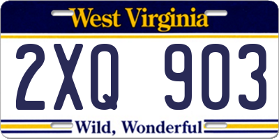 WV license plate 2XQ903