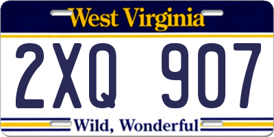 WV license plate 2XQ907