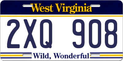 WV license plate 2XQ908