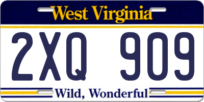 WV license plate 2XQ909