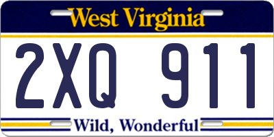 WV license plate 2XQ911