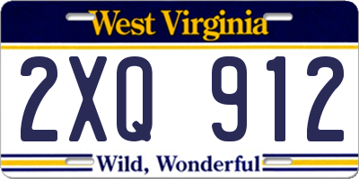WV license plate 2XQ912