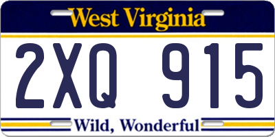 WV license plate 2XQ915