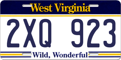 WV license plate 2XQ923
