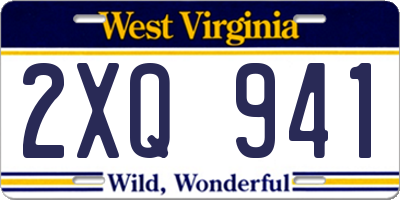 WV license plate 2XQ941