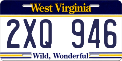 WV license plate 2XQ946