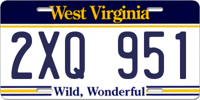 WV license plate 2XQ951