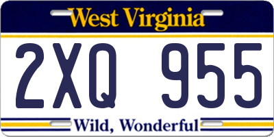 WV license plate 2XQ955