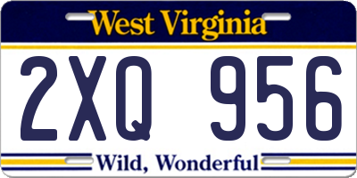 WV license plate 2XQ956
