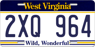 WV license plate 2XQ964