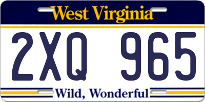 WV license plate 2XQ965