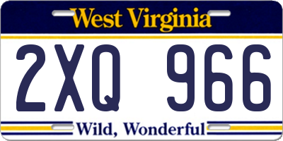 WV license plate 2XQ966