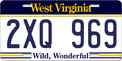WV license plate 2XQ969