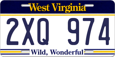 WV license plate 2XQ974