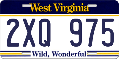 WV license plate 2XQ975