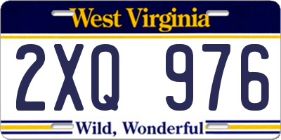 WV license plate 2XQ976