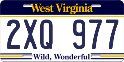 WV license plate 2XQ977