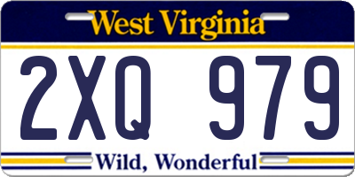 WV license plate 2XQ979
