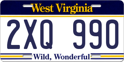WV license plate 2XQ990