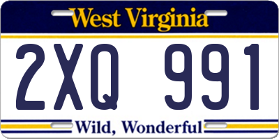 WV license plate 2XQ991