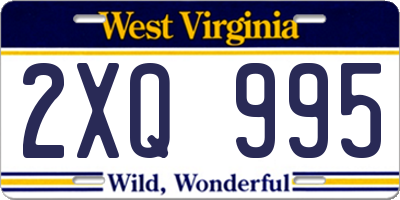 WV license plate 2XQ995