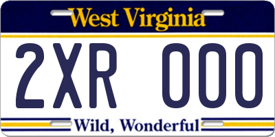 WV license plate 2XR000