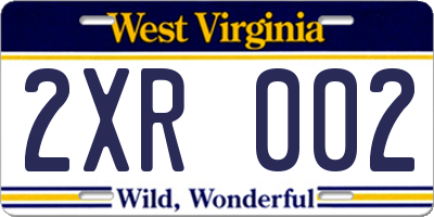 WV license plate 2XR002