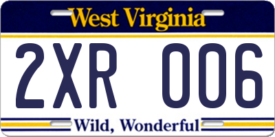 WV license plate 2XR006