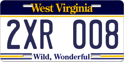 WV license plate 2XR008