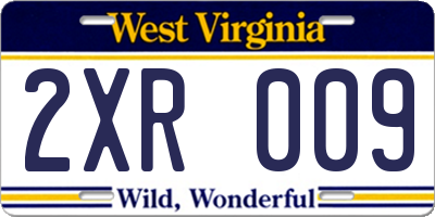 WV license plate 2XR009