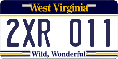 WV license plate 2XR011