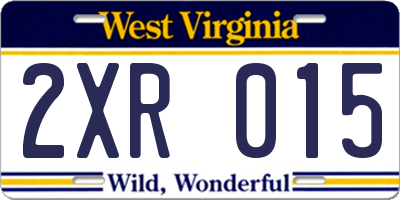 WV license plate 2XR015
