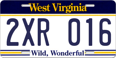 WV license plate 2XR016
