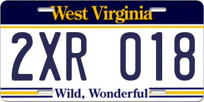 WV license plate 2XR018