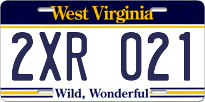 WV license plate 2XR021