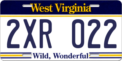 WV license plate 2XR022