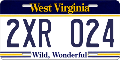 WV license plate 2XR024