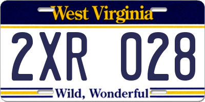 WV license plate 2XR028