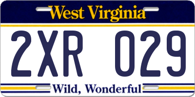 WV license plate 2XR029