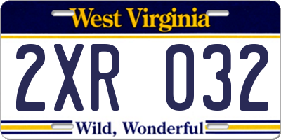 WV license plate 2XR032