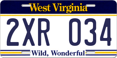 WV license plate 2XR034