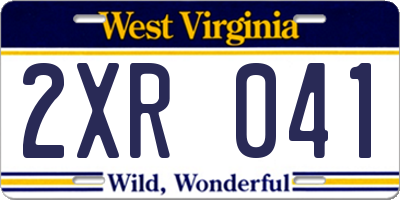 WV license plate 2XR041
