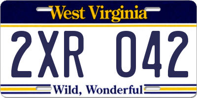 WV license plate 2XR042