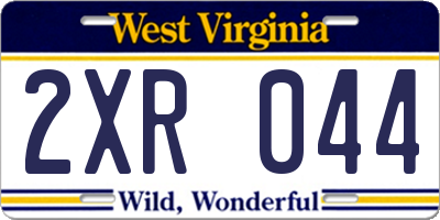 WV license plate 2XR044