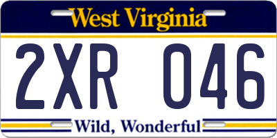 WV license plate 2XR046